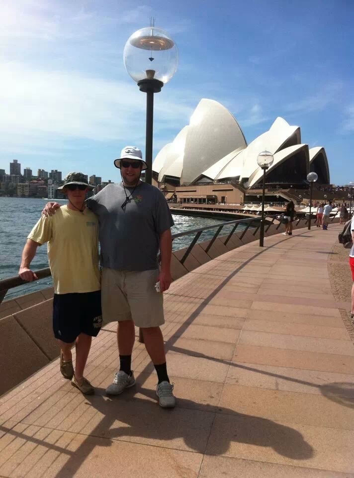Owen (left) and Harry enjoying their time in Sydney (Photo: The Plott Galleries)